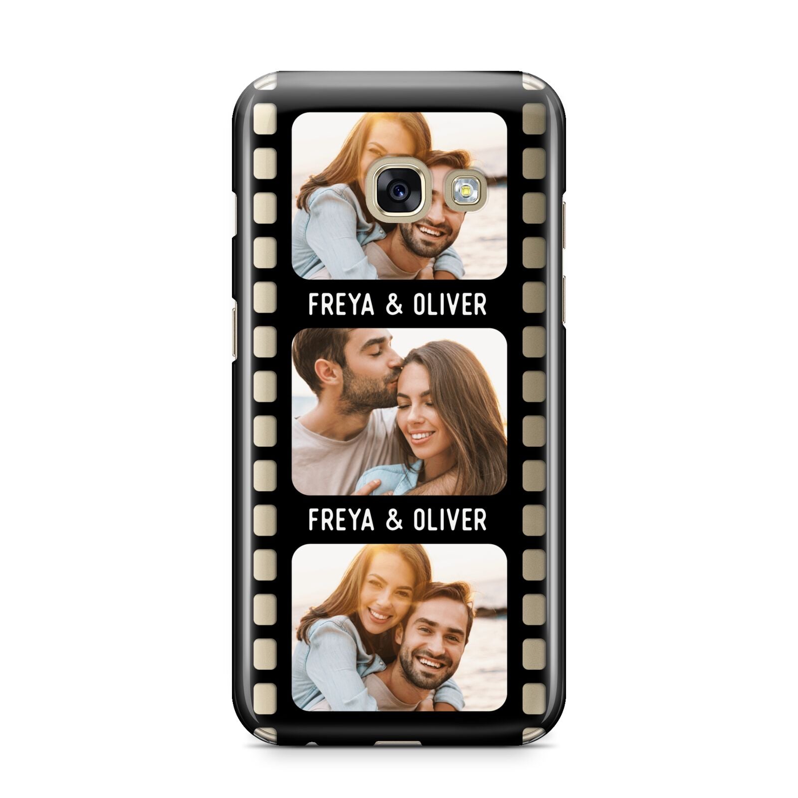 Photo Film Personalised Samsung Galaxy A3 2017 Case on gold phone