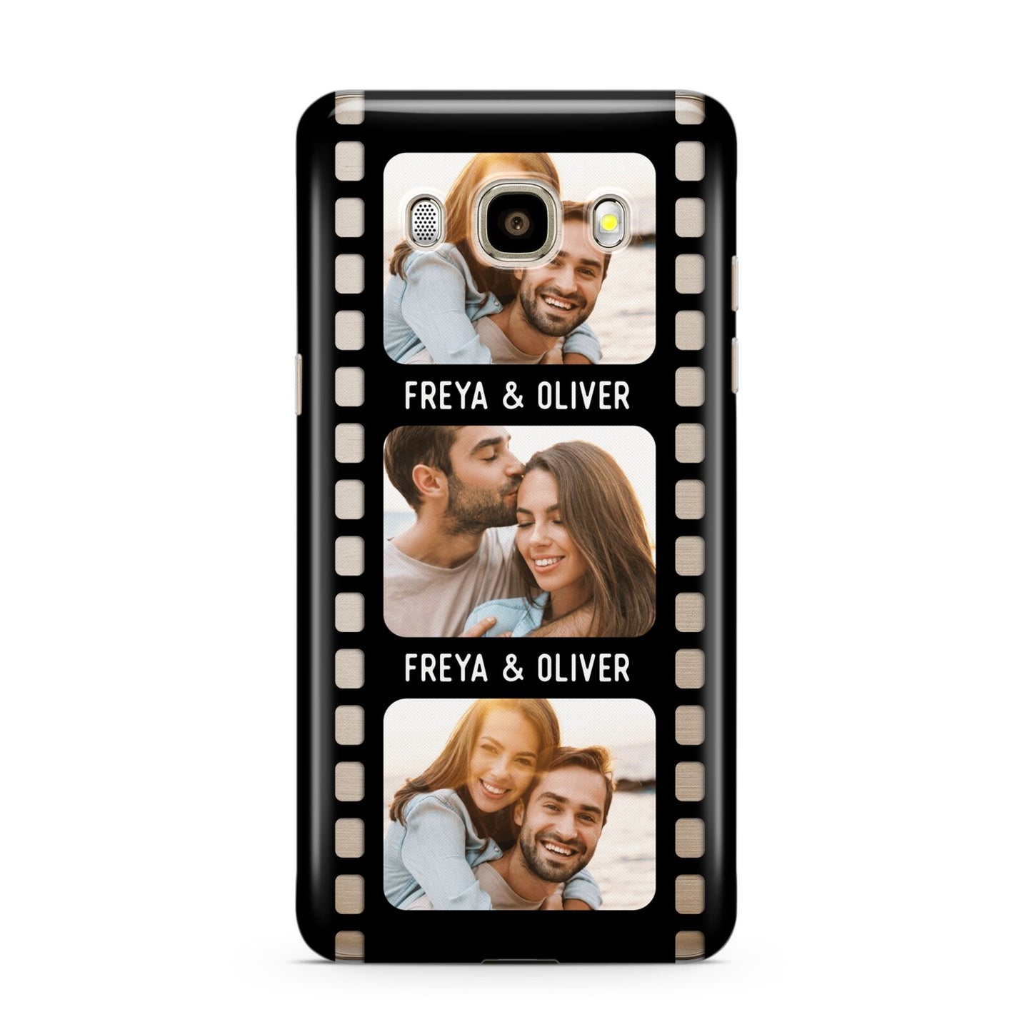 Photo Film Personalised Samsung Galaxy J7 2016 Case on gold phone