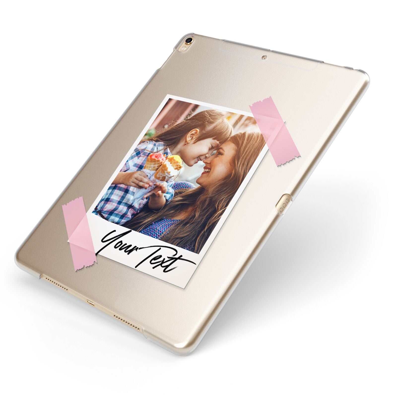 Photo Frame Apple iPad Case on Gold iPad Side View