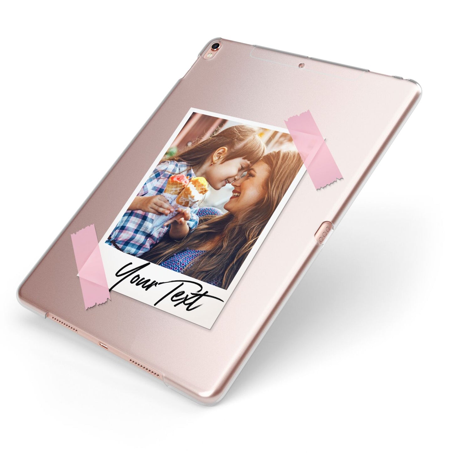 Photo Frame Apple iPad Case on Rose Gold iPad Side View