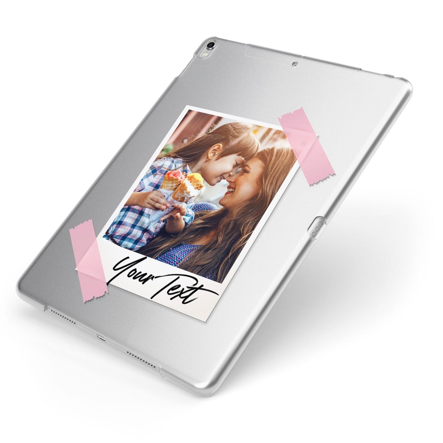 Photo Frame Apple iPad Case on Silver iPad Side View