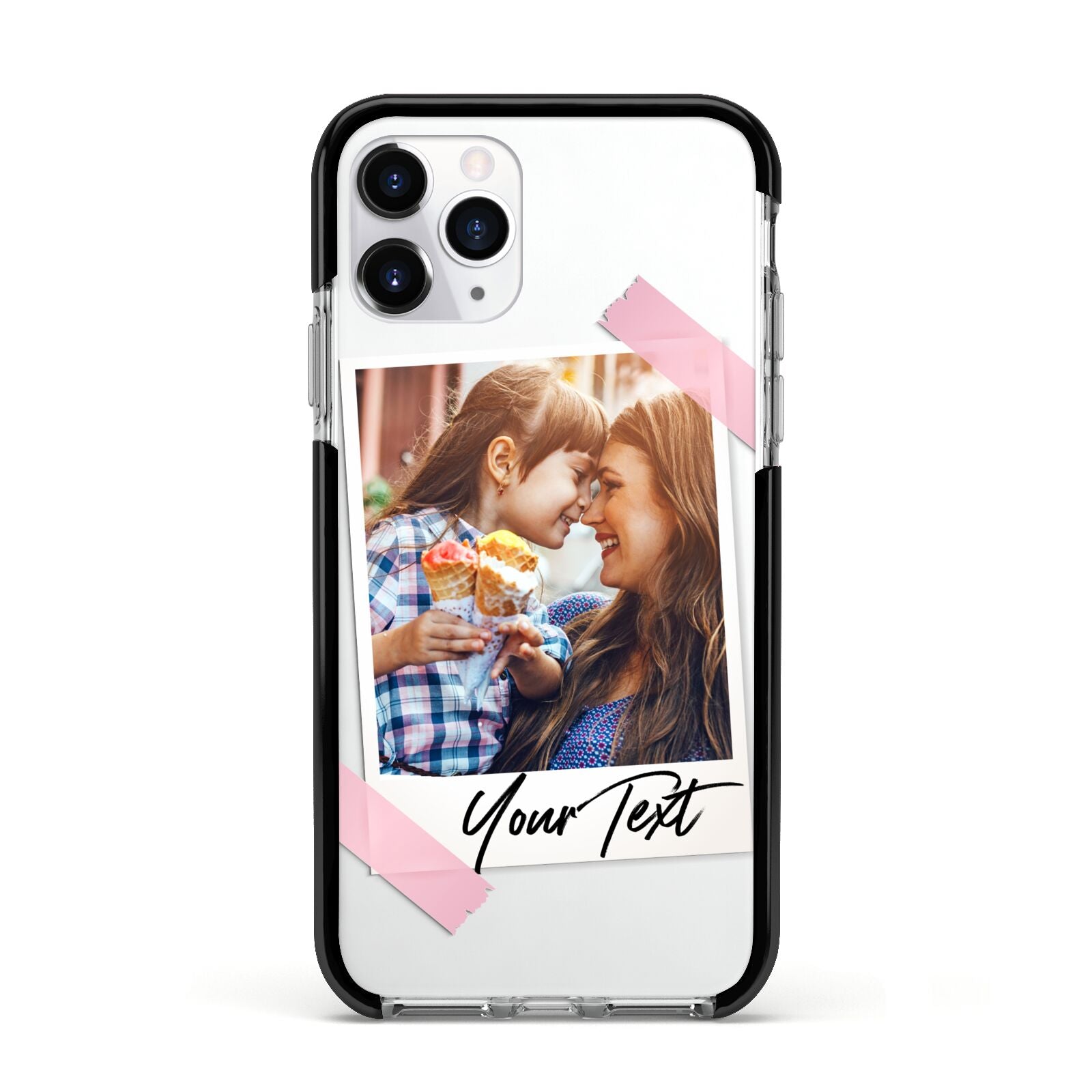Photo Frame Apple iPhone 11 Pro in Silver with Black Impact Case