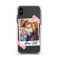 Photo Frame Apple iPhone Xs Impact Case Pink Edge on Black Phone