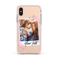 Photo Frame Apple iPhone Xs Impact Case Pink Edge on Gold Phone