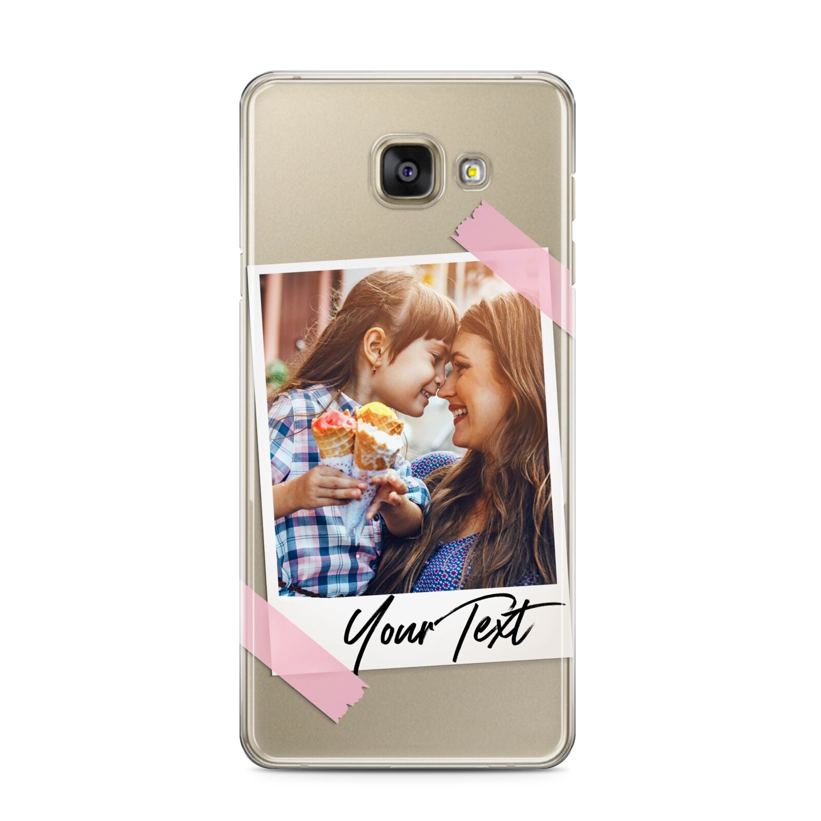 Photo Frame Samsung Galaxy A3 2016 Case on gold phone