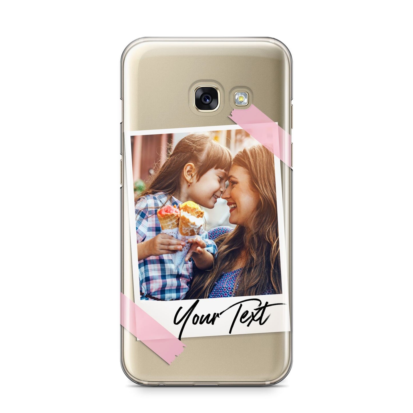 Photo Frame Samsung Galaxy A3 2017 Case on gold phone