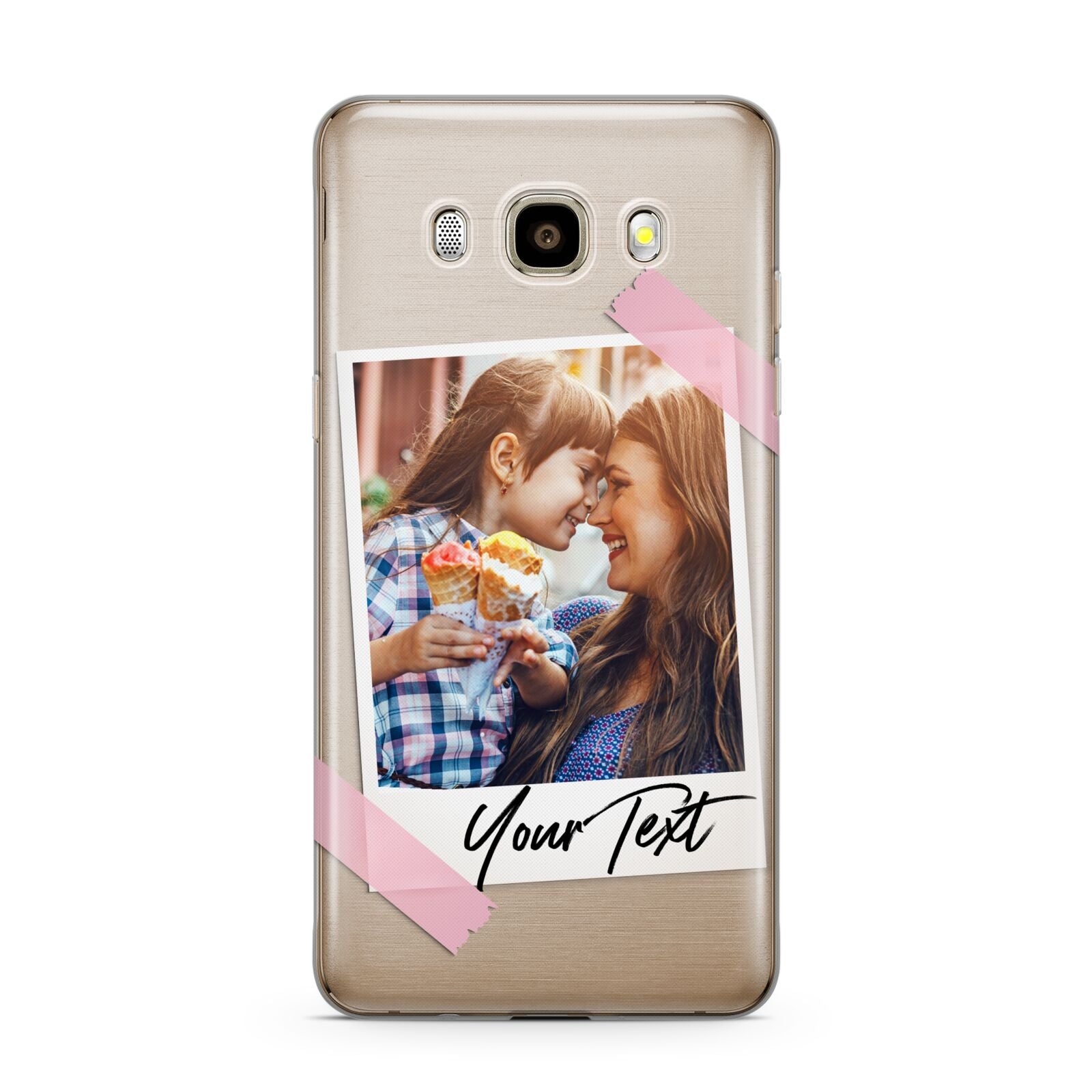 Photo Frame Samsung Galaxy J7 2016 Case on gold phone