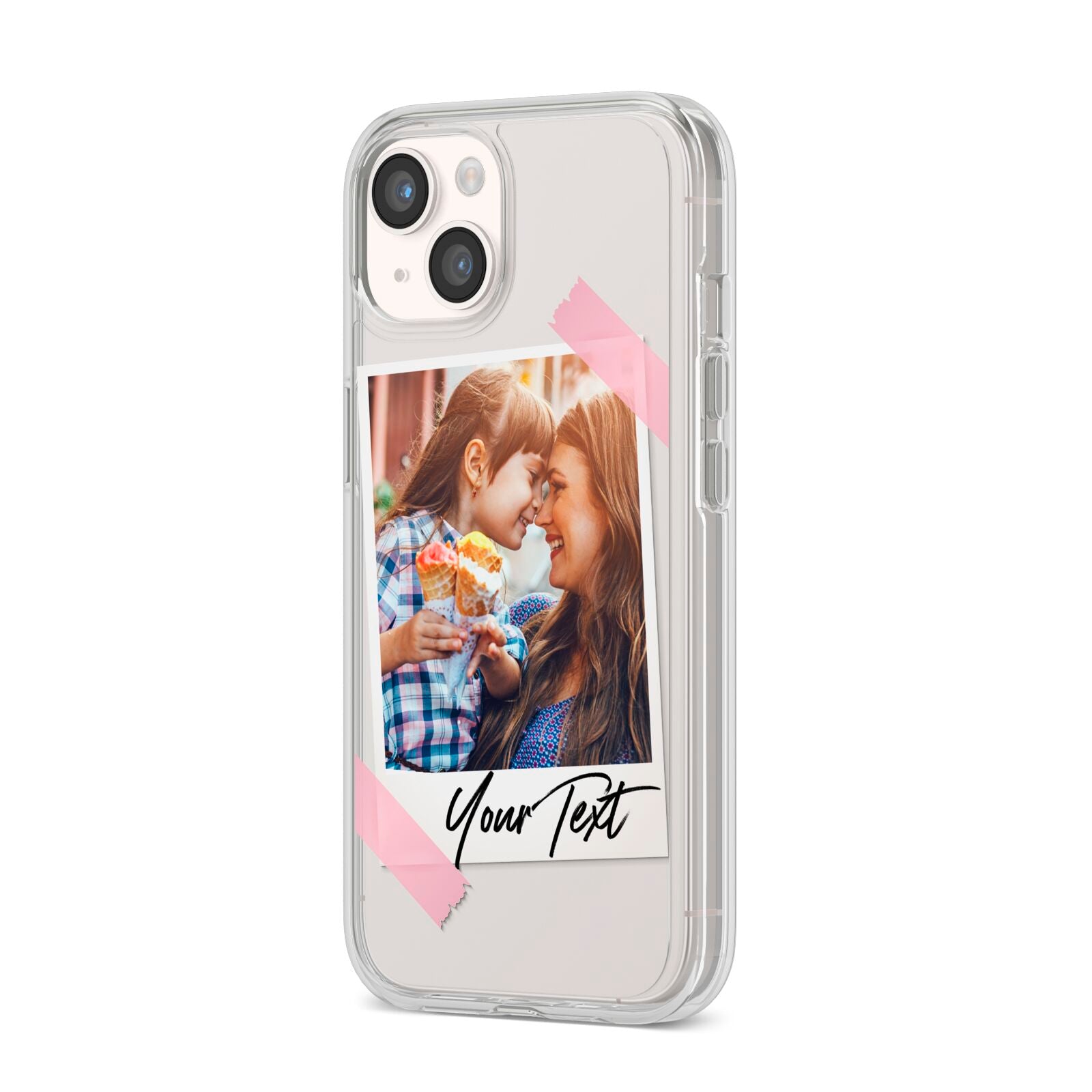 Photo Frame iPhone 14 Clear Tough Case Starlight Angled Image