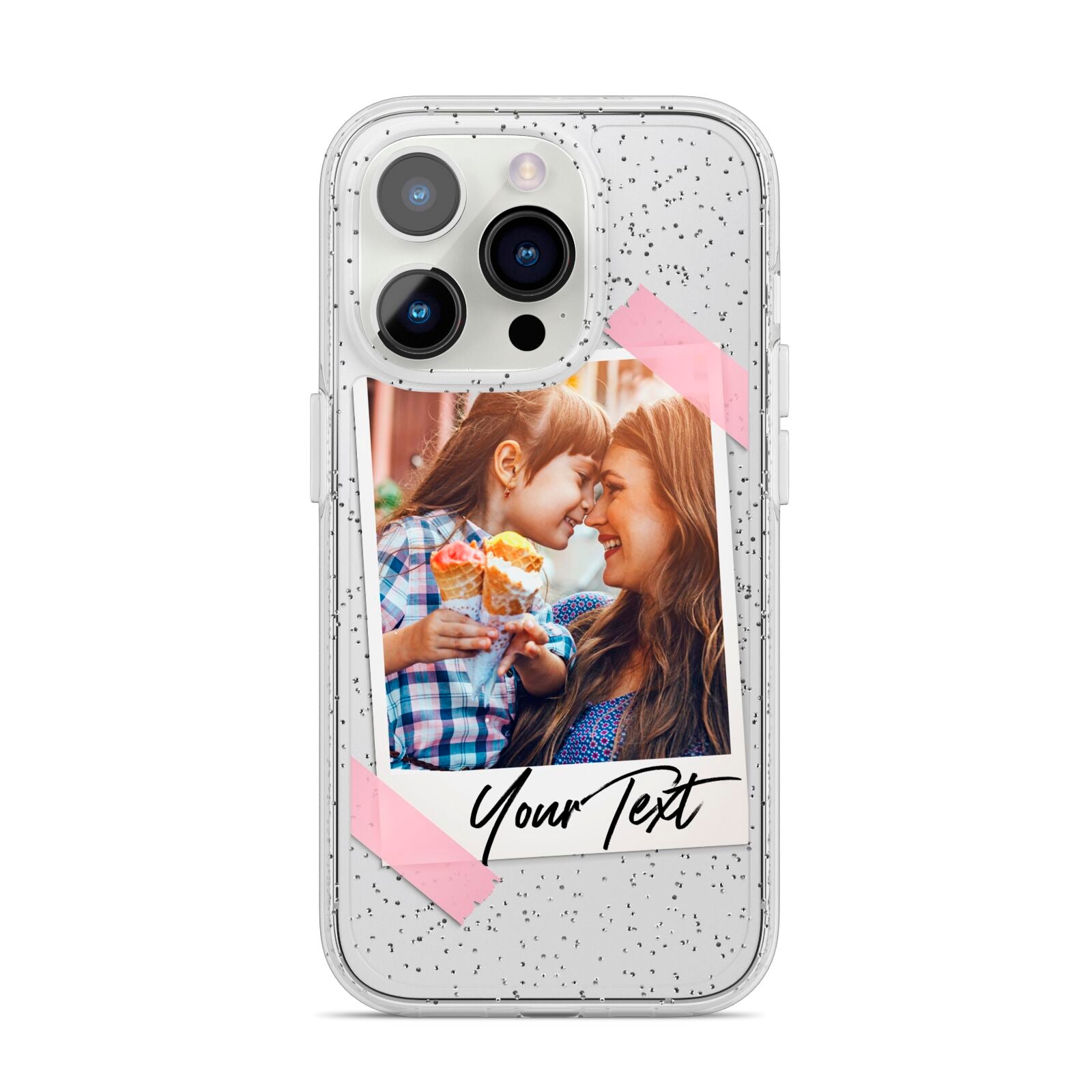 Photo Frame iPhone 14 Pro Glitter Tough Case Silver