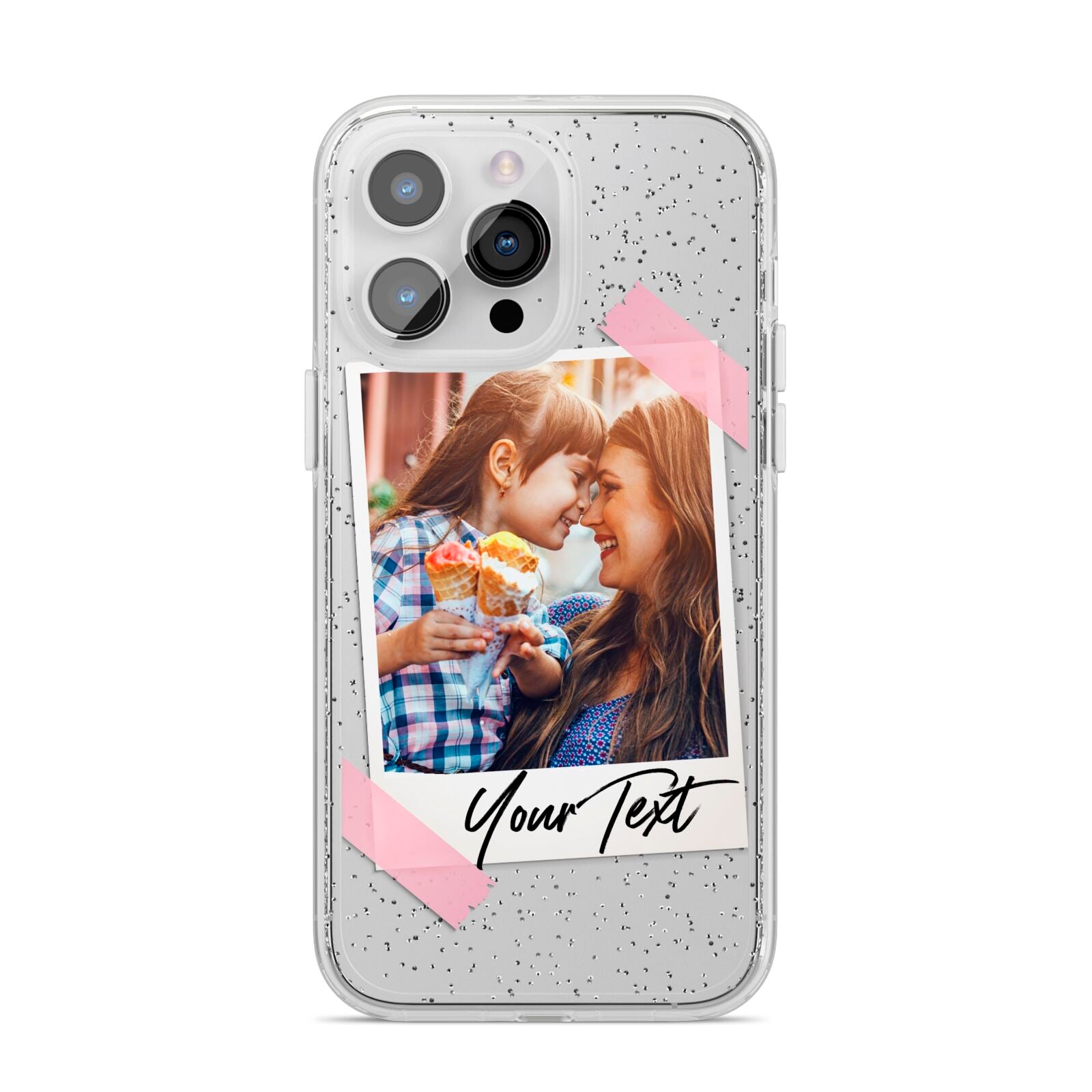 Photo Frame iPhone 14 Pro Max Glitter Tough Case Silver