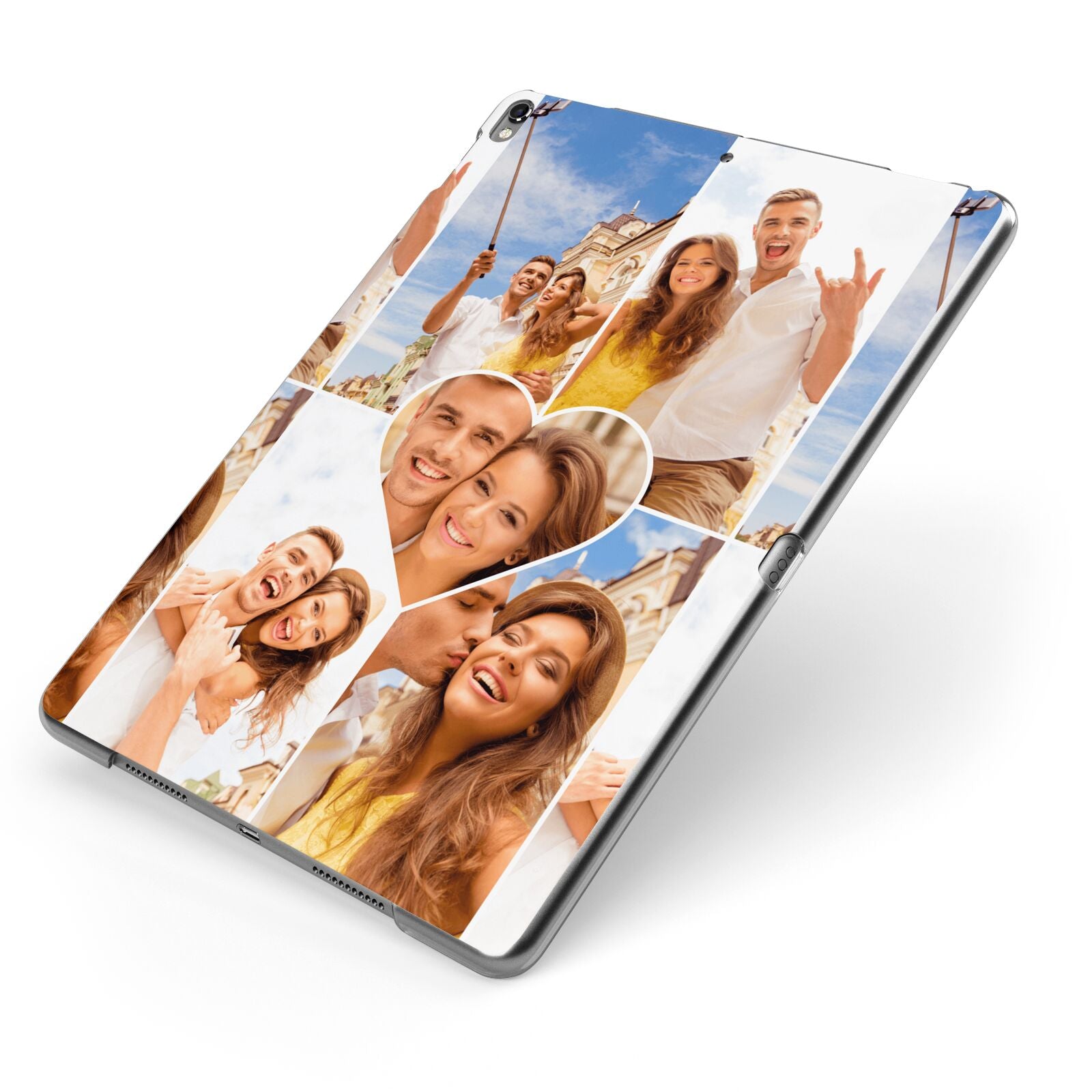 Photo Heart Apple iPad Case on Grey iPad Side View