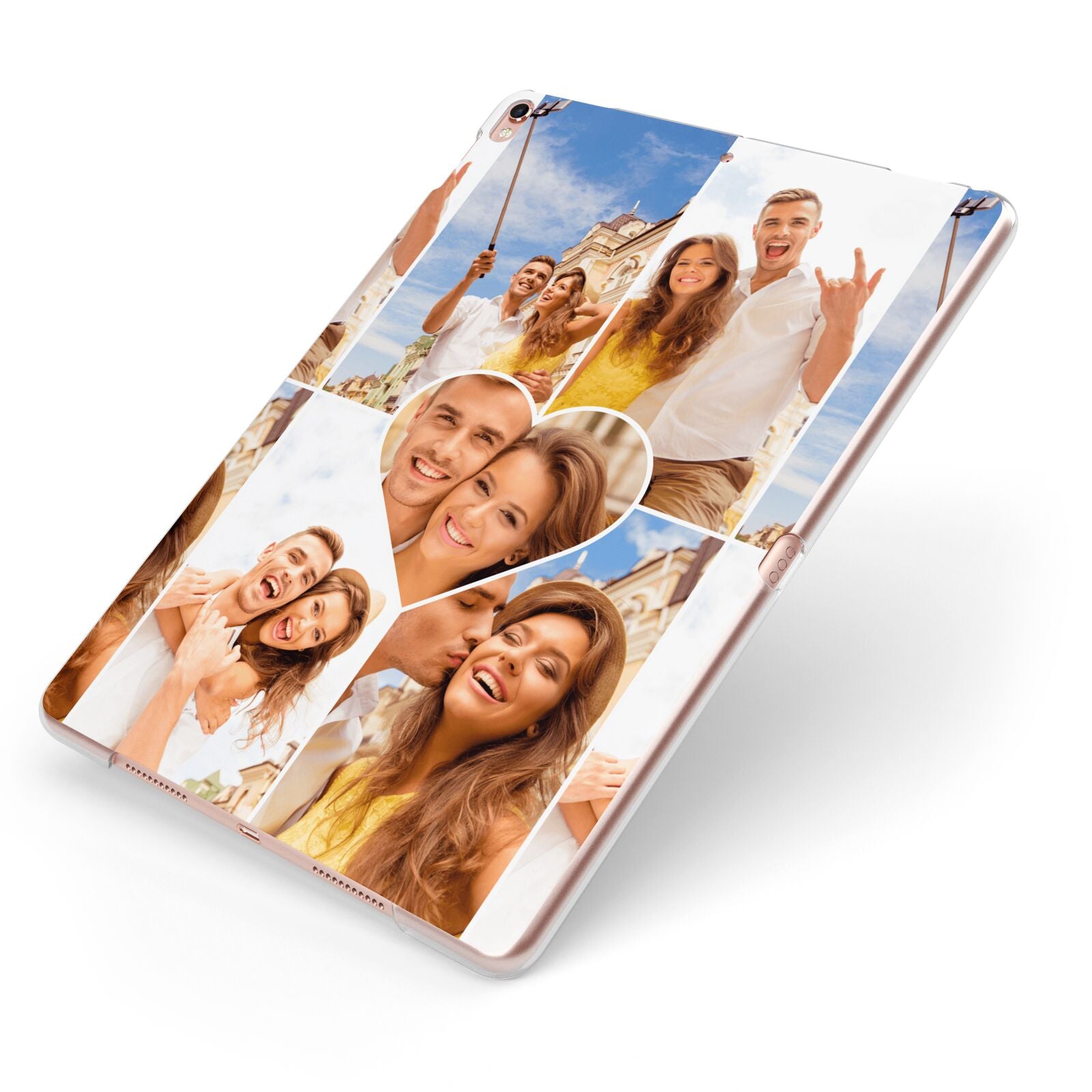 Photo Heart Apple iPad Case on Rose Gold iPad Side View