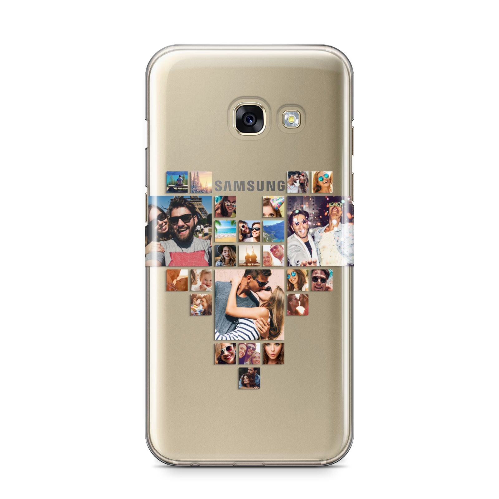 Photo Heart Collage Samsung Galaxy A3 2017 Case on gold phone