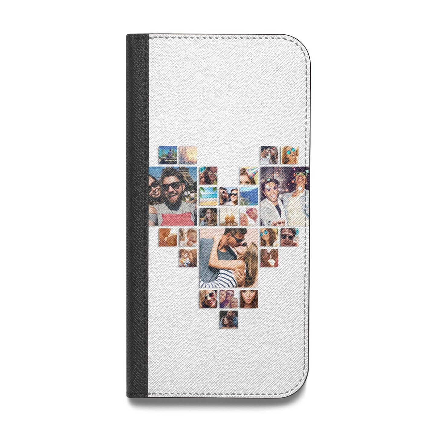 Photo Heart Collage Vegan Leather Flip Samsung Case