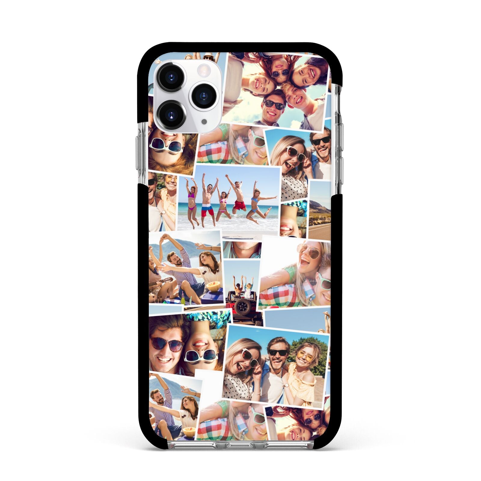 Photo Montage Apple iPhone 11 Pro Max in Silver with Black Impact Case
