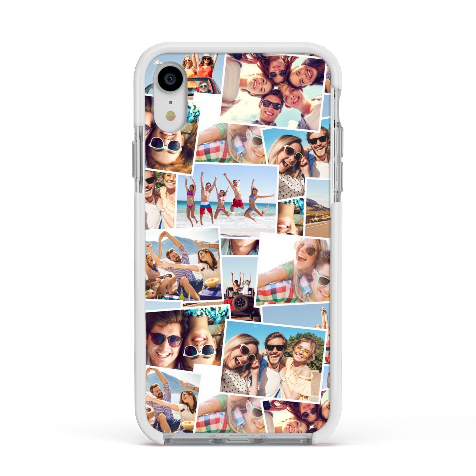 Photo Montage Apple iPhone XR Impact Case White Edge on Silver Phone