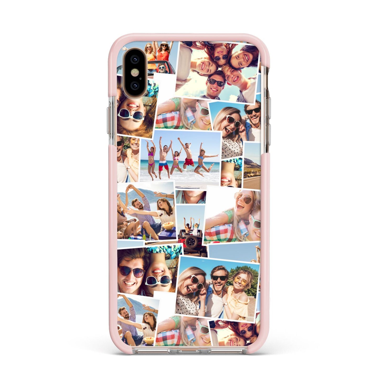 Photo Montage Apple iPhone Xs Max Impact Case Pink Edge on Gold Phone
