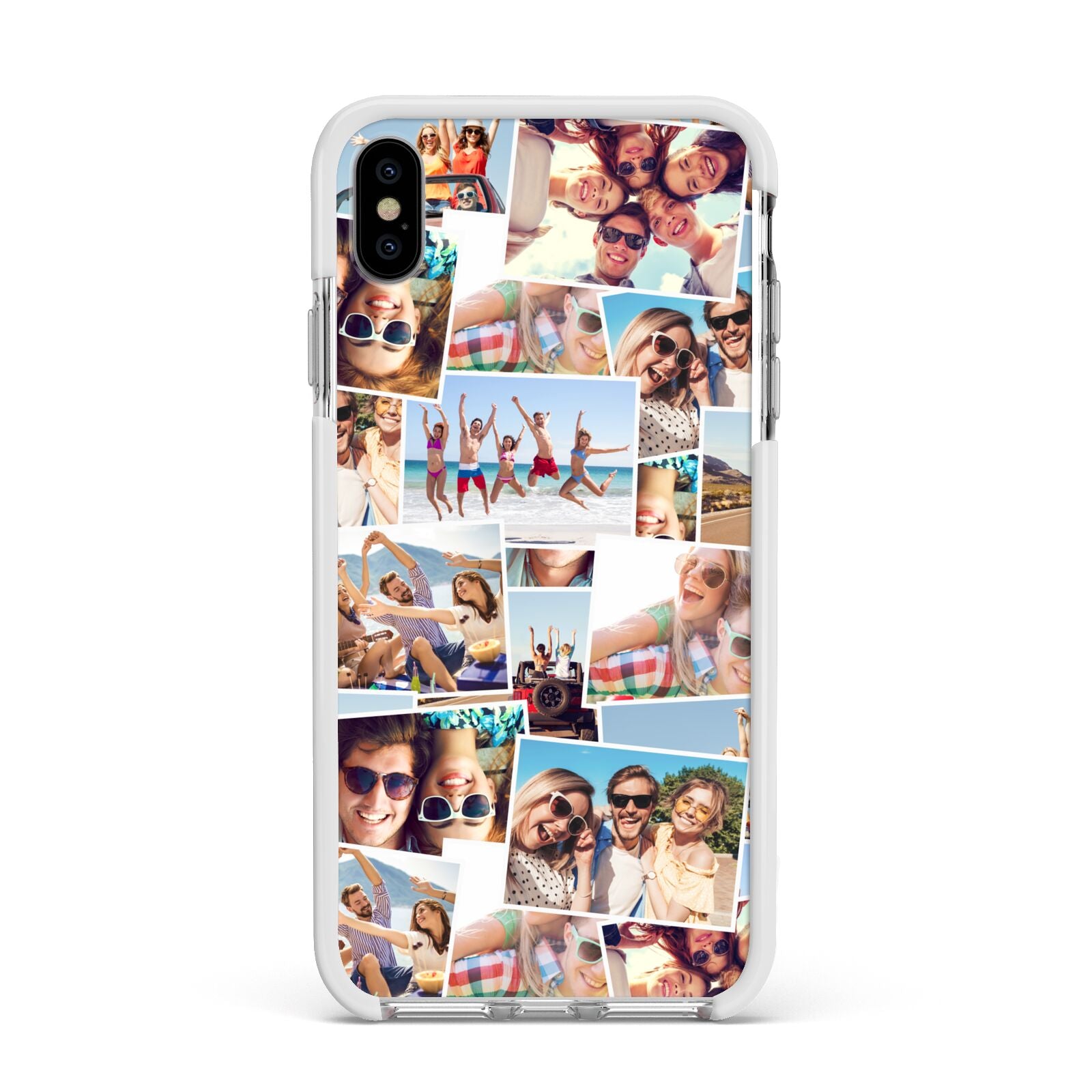 Photo Montage Apple iPhone Xs Max Impact Case White Edge on Silver Phone
