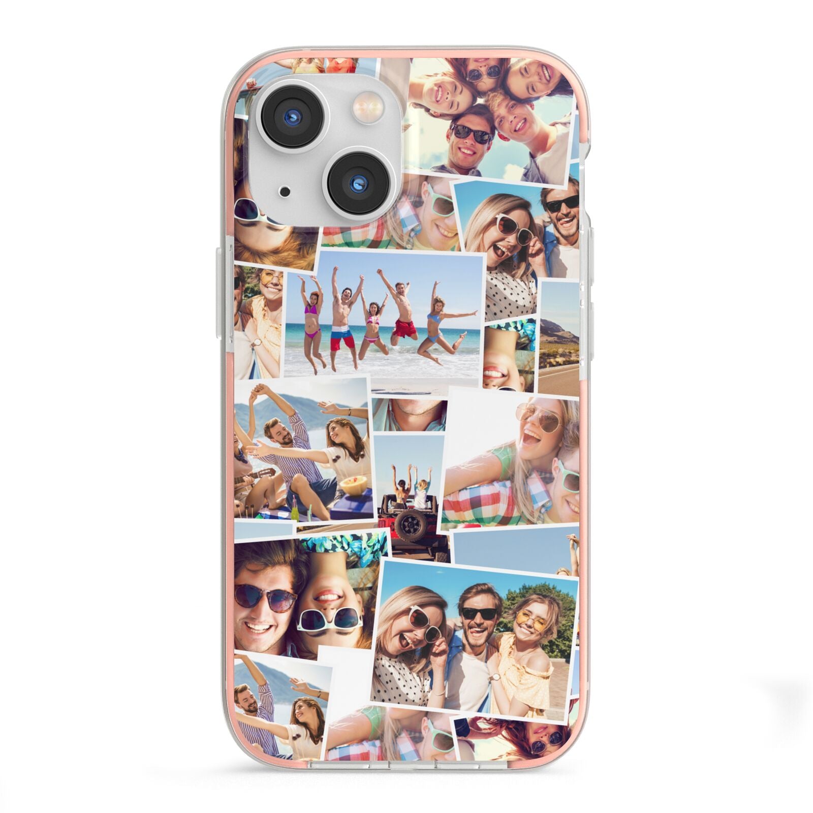 Photo Montage iPhone 13 Mini TPU Impact Case with Pink Edges