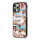 Photo Montage iPhone 13 Pro Max Black Impact Case Side Angle on Silver phone