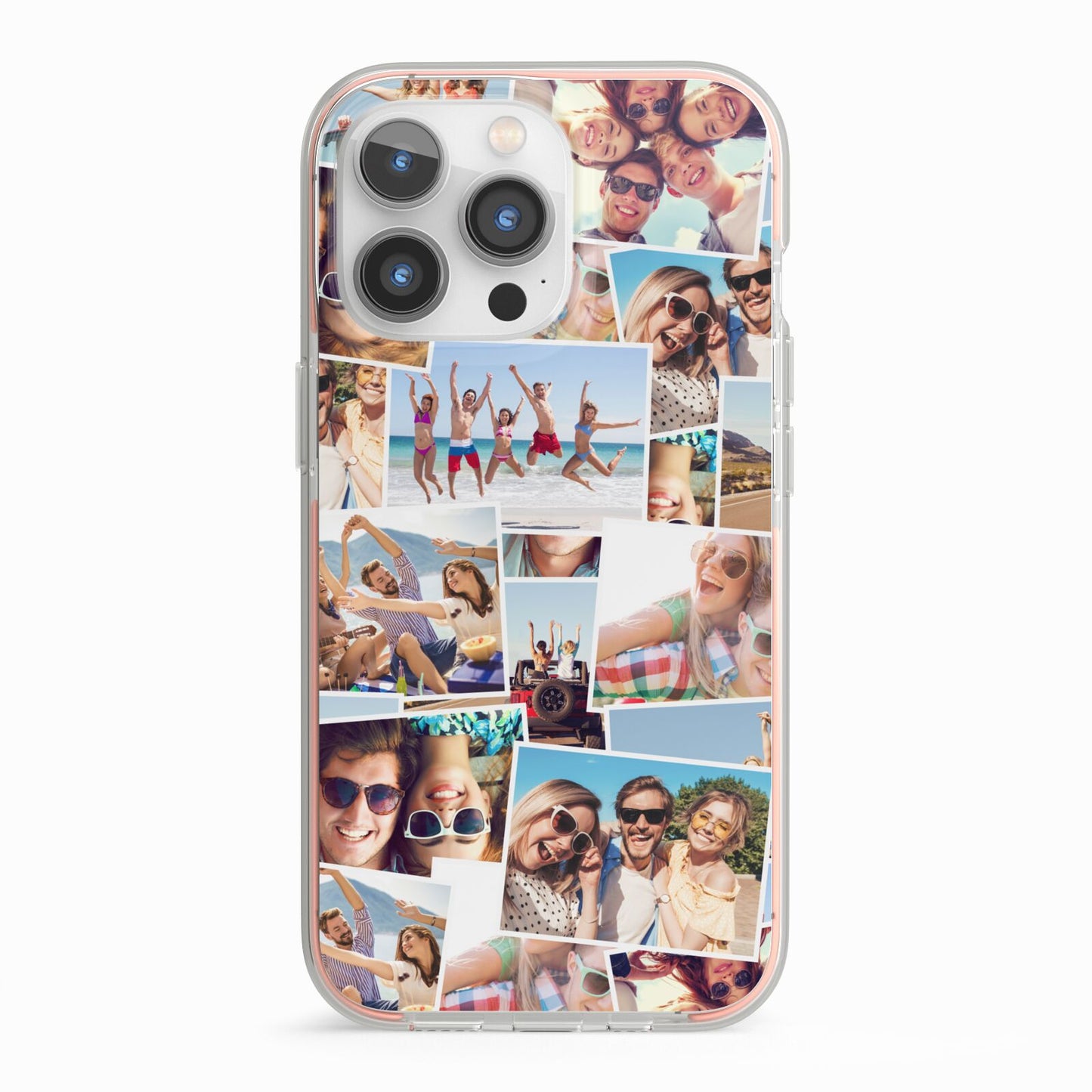 Photo Montage iPhone 13 Pro TPU Impact Case with Pink Edges