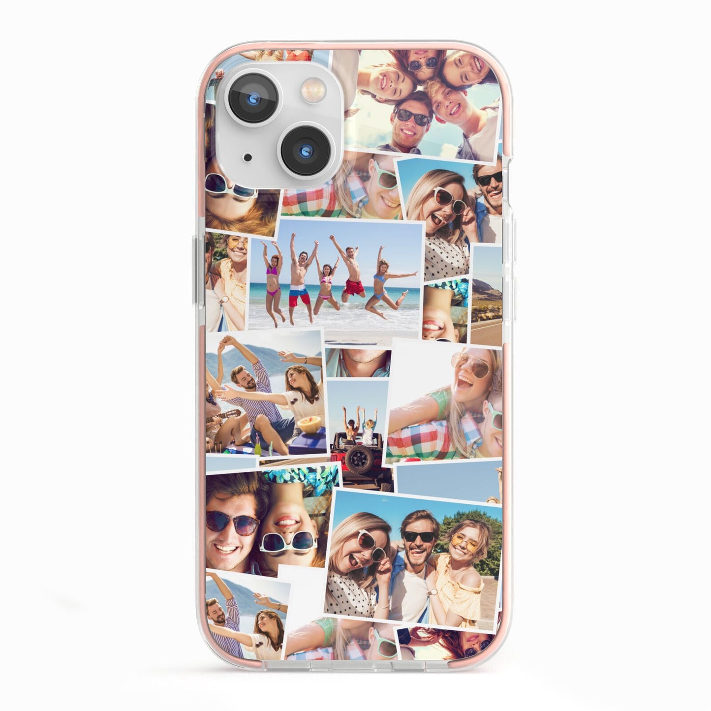 Photo Montage iPhone 13 TPU Impact Case with Pink Edges