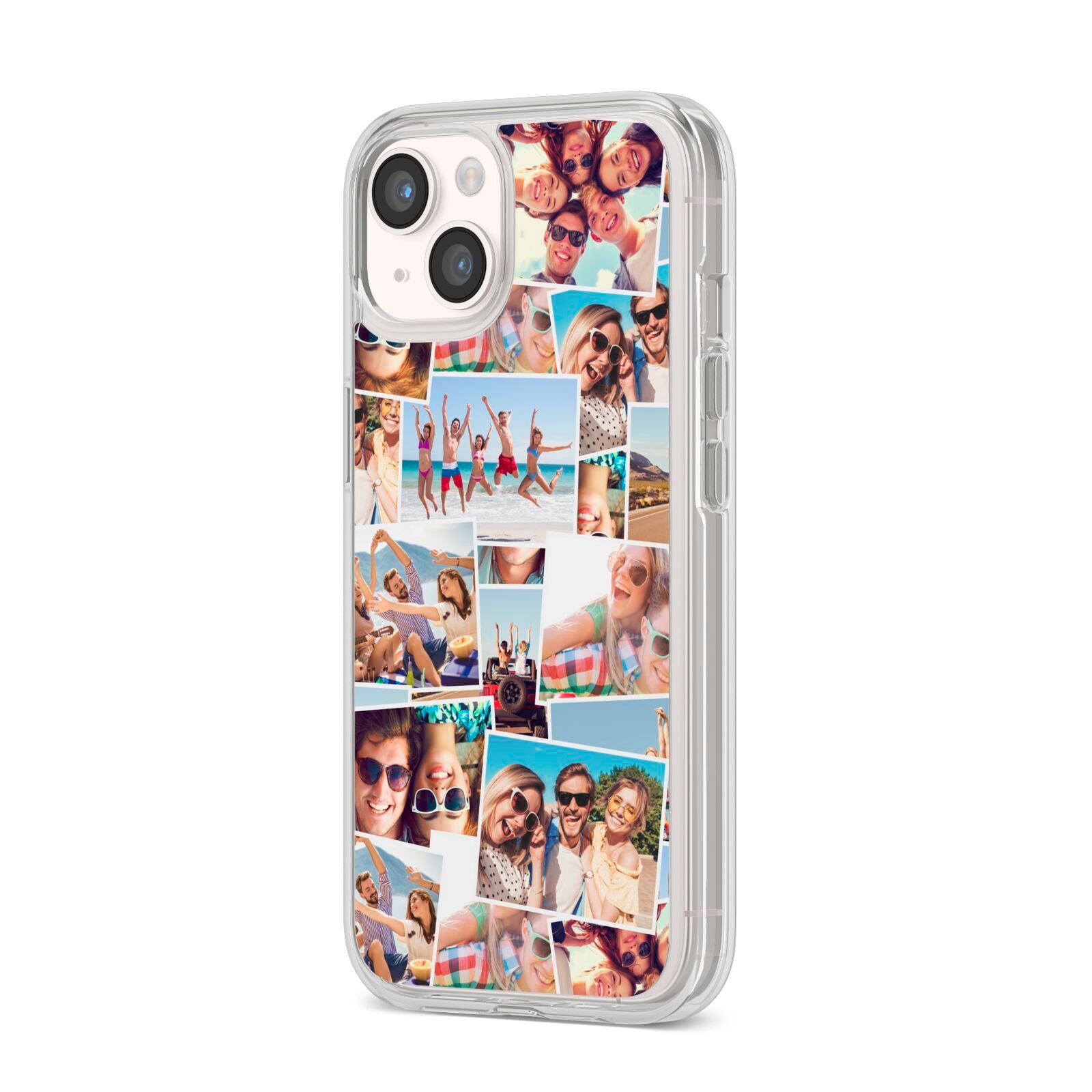 Photo Montage iPhone 14 Clear Tough Case Starlight Angled Image