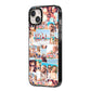 Photo Montage iPhone 14 Plus Black Impact Case Side Angle on Silver phone