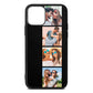 Photo Strip Montage Upload Black Saffiano Leather iPhone 11 Case