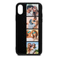 Photo Strip Montage Upload Black Saffiano Leather iPhone Xs Case