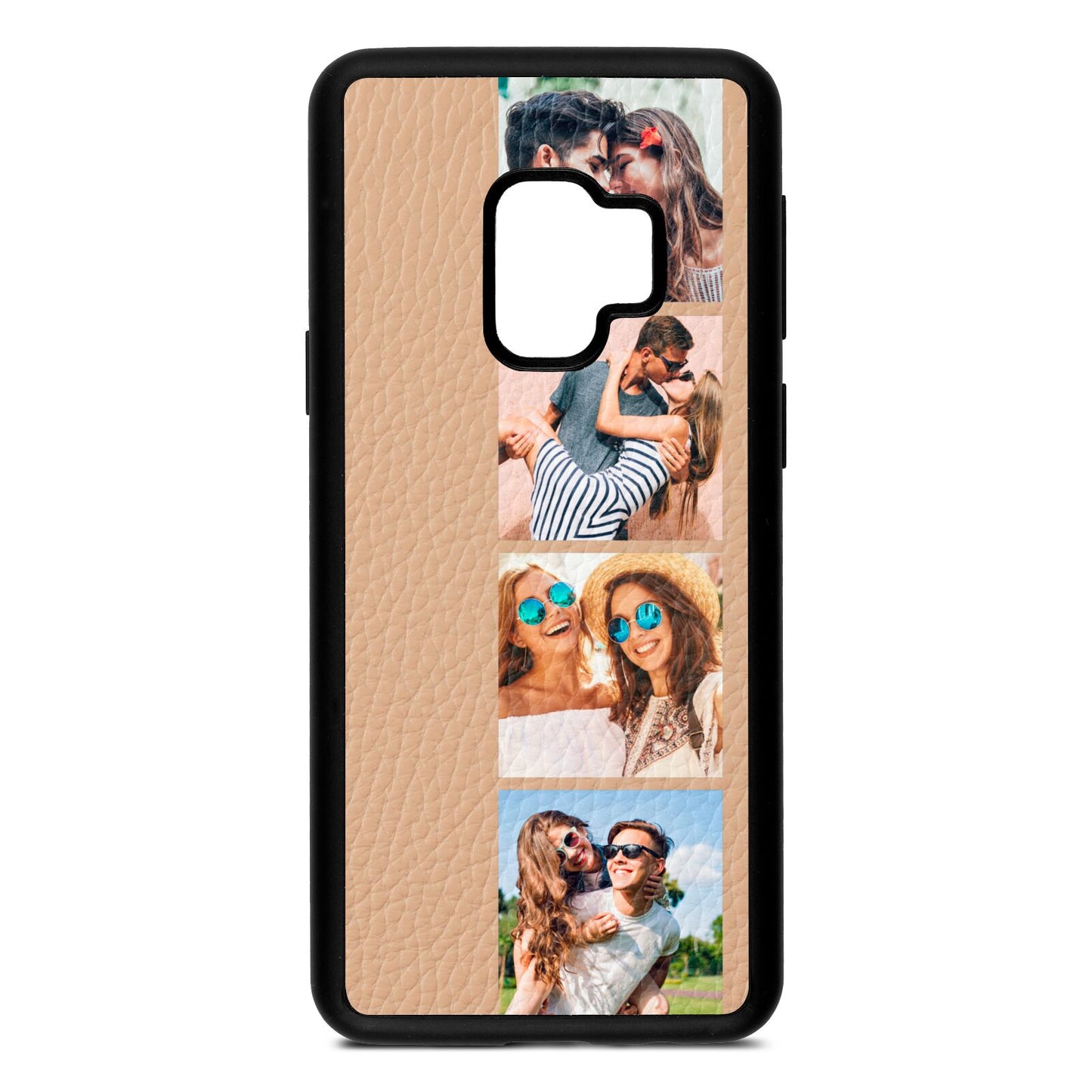 Photo Strip Montage Upload Nude Pebble Leather Samsung S9 Case