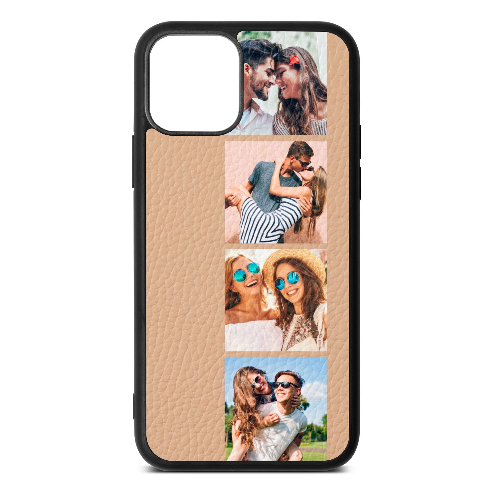 Photo Strip Montage Upload Nude Pebble Leather iPhone 11 Pro Case
