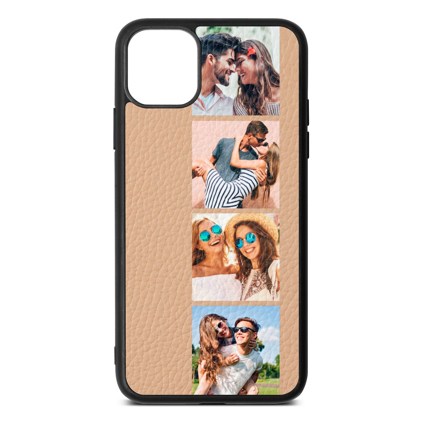 Photo Strip Montage Upload Nude Pebble Leather iPhone 11 Pro Max Case