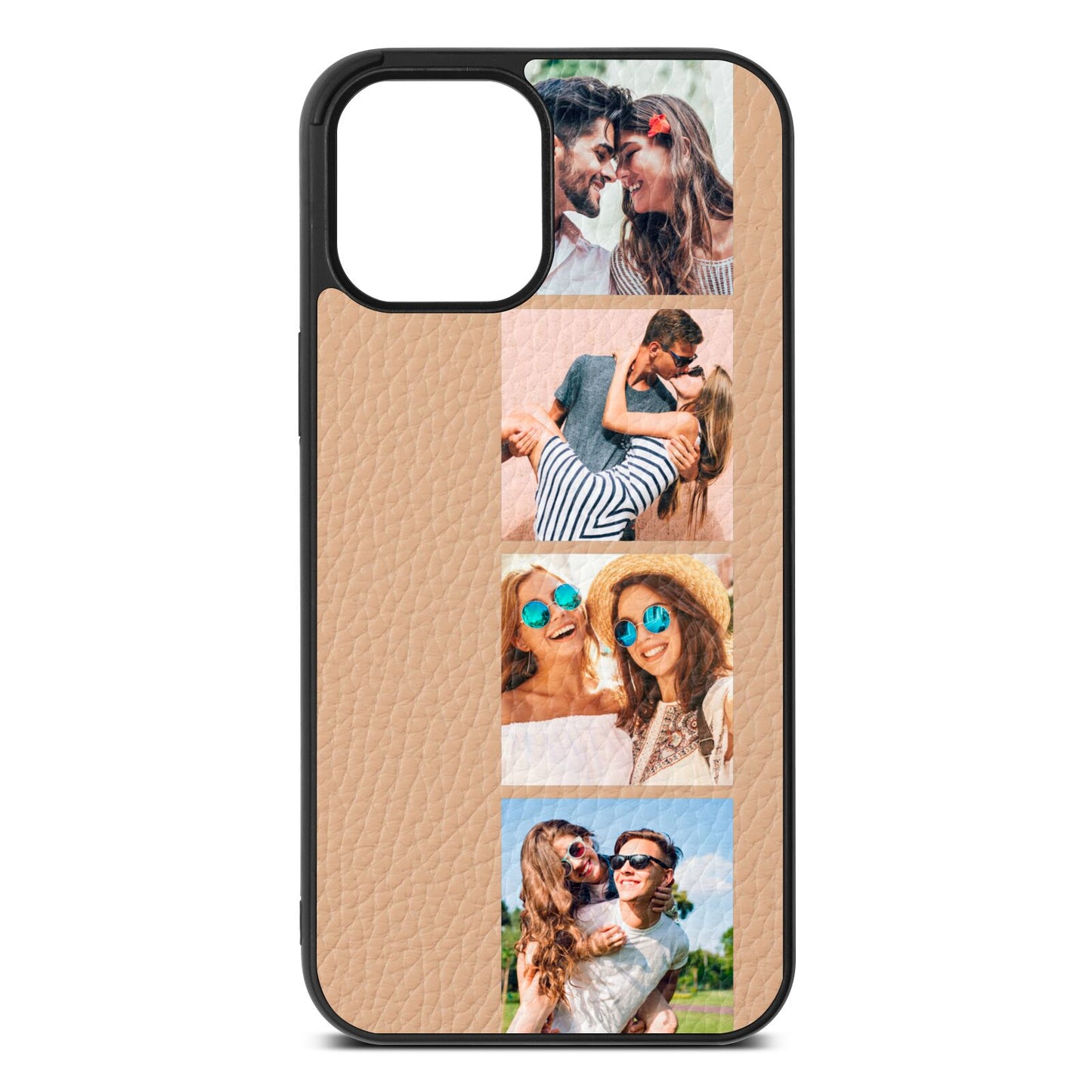 Photo Strip Montage Upload Nude Pebble Leather iPhone 12 Pro Max Case