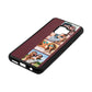 Photo Strip Montage Upload Rose Brown Saffiano Leather Samsung S9 Case Side Angle