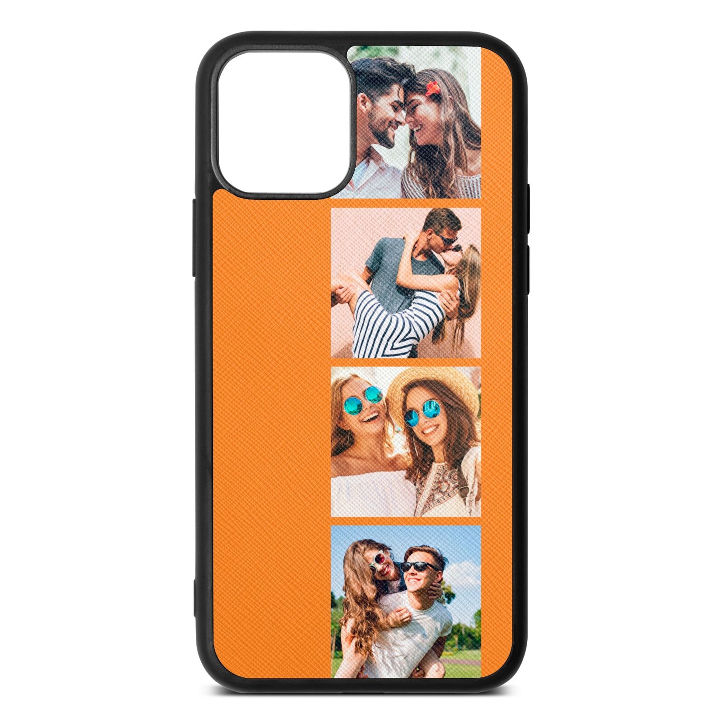 Photo Strip Montage Upload Saffron Saffiano Leather iPhone 11 Pro Case