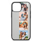 Photo Strip Montage Upload Silver Saffiano Leather iPhone 13 Mini Case