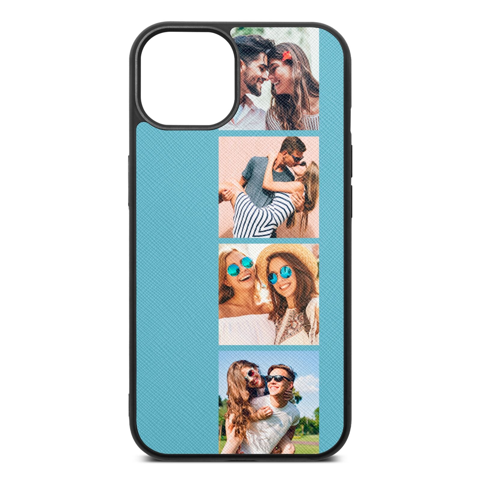 Photo Strip Montage Upload Sky Saffiano Leather iPhone 13 Case