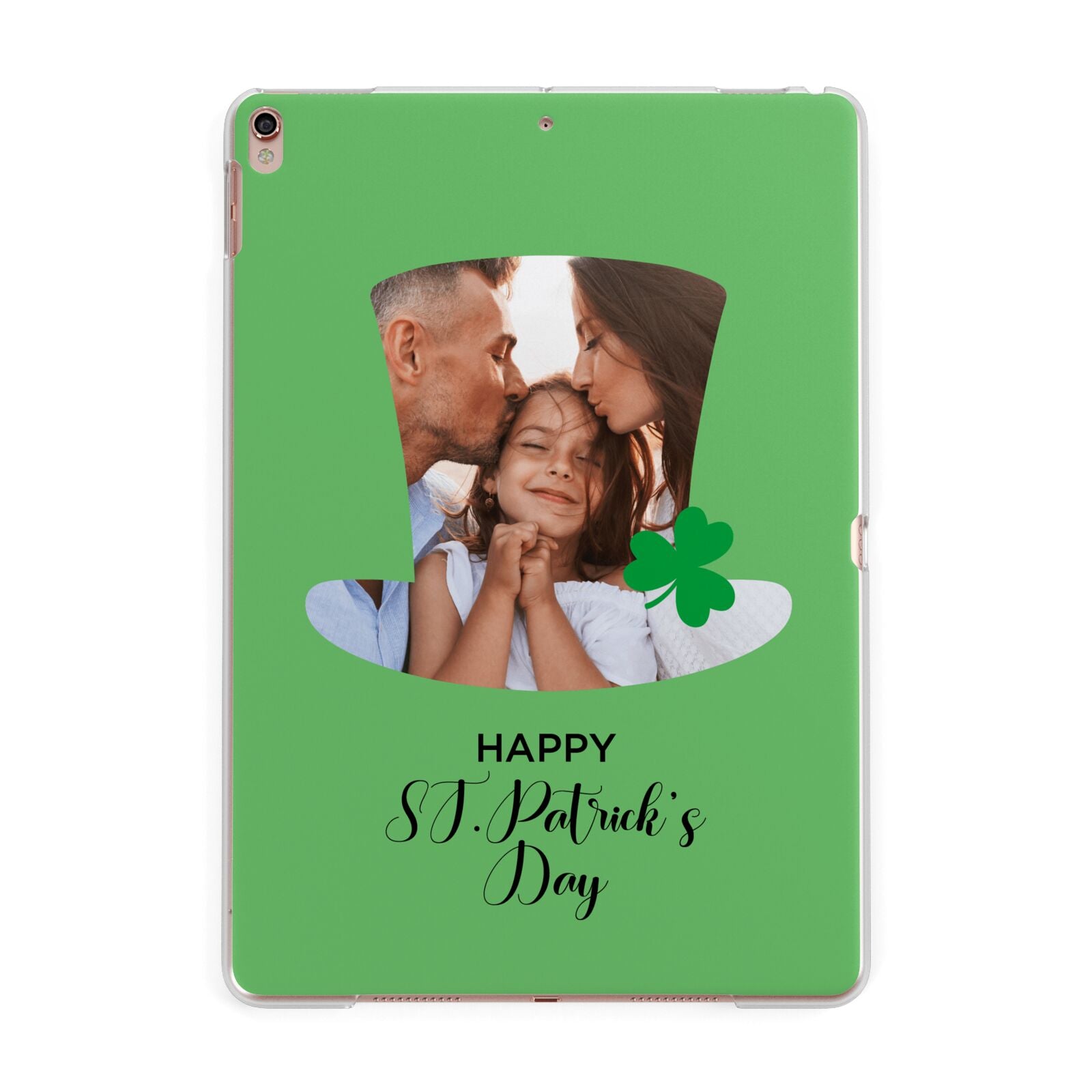 Photo Upload Leprechaun Hat Apple iPad Rose Gold Case