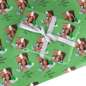 Photo Upload Leprechaun Hat Wrapping Paper