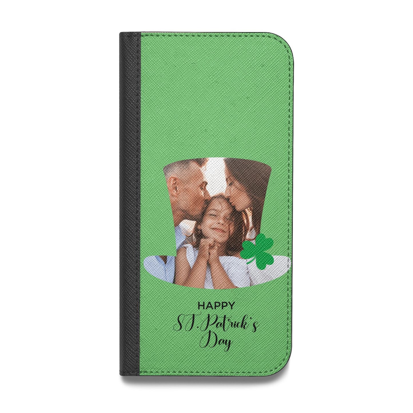 Photo Upload Leprechaun Hat Vegan Leather Flip Samsung Case