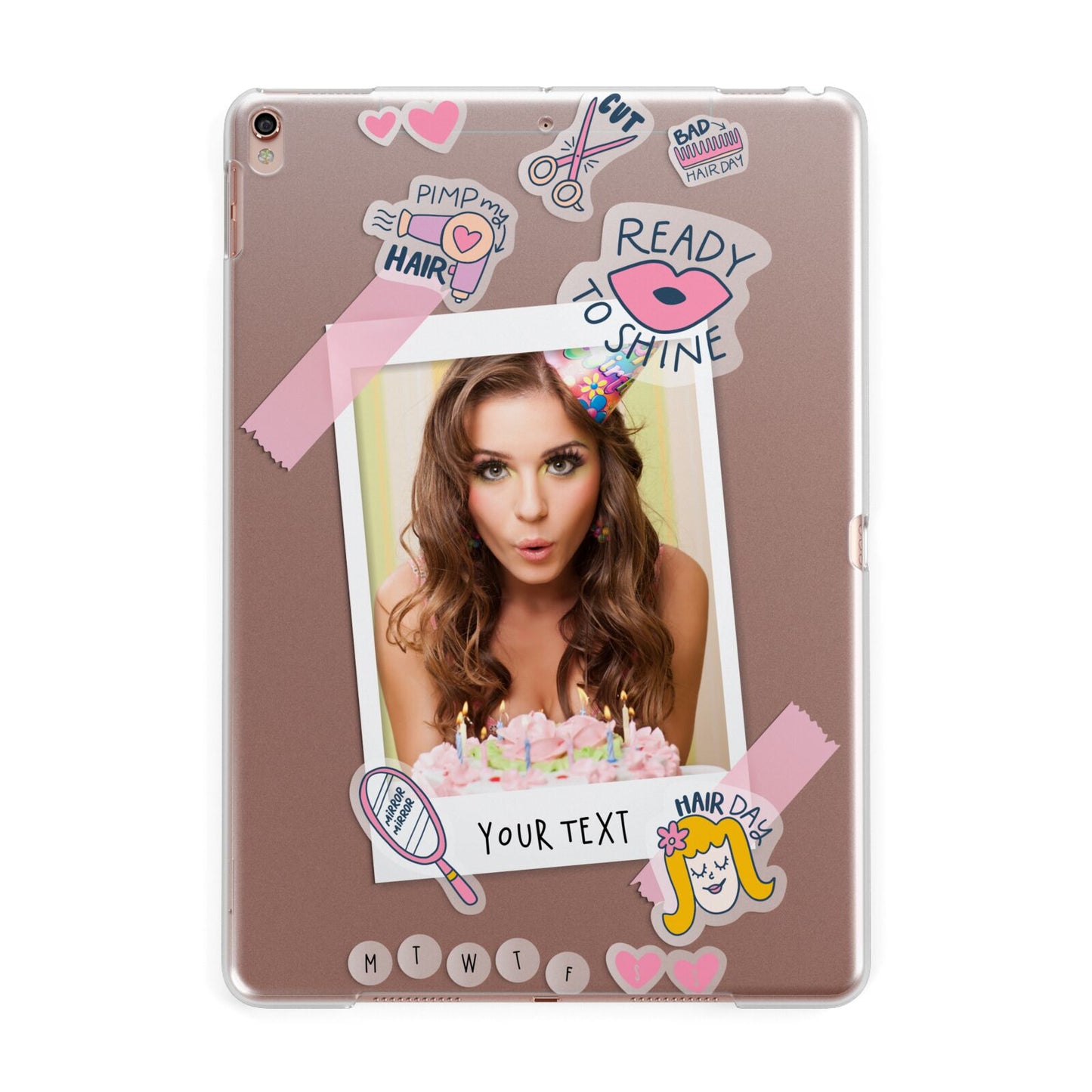 Photo Upload with Text Apple iPad Rose Gold Case