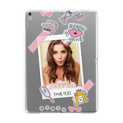 Photo Upload with Text Apple iPad Silver Case