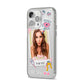 Photo Upload with Text iPhone 14 Pro Max Clear Tough Case Silver Angled Image