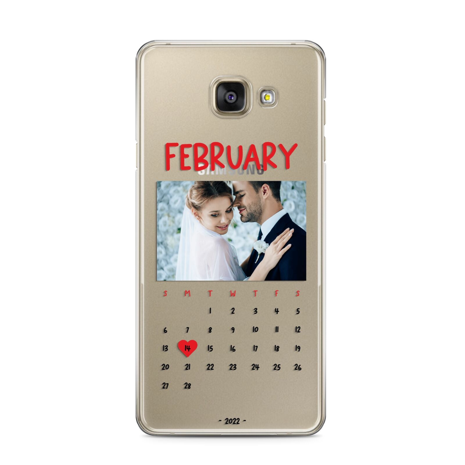 Photo Wedding Anniversary Samsung Galaxy A3 2016 Case on gold phone