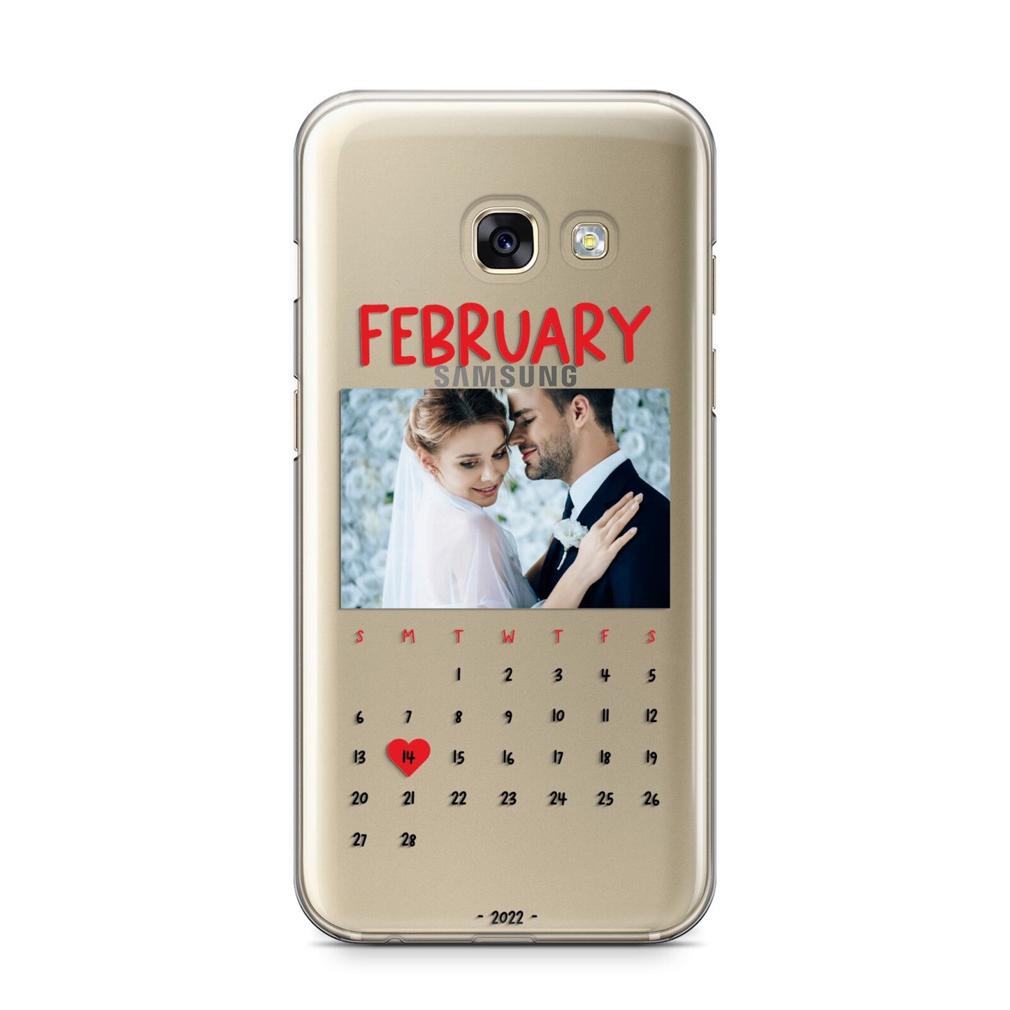 Photo Wedding Anniversary Samsung Galaxy A3 2017 Case on gold phone