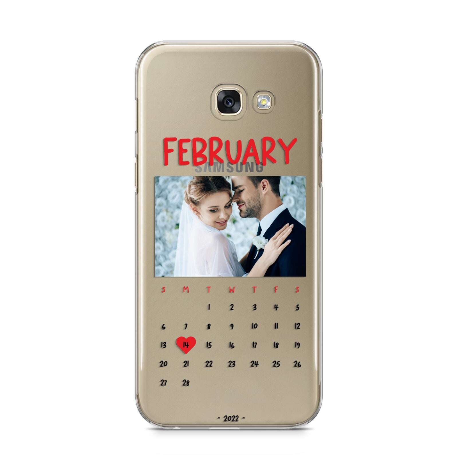 Photo Wedding Anniversary Samsung Galaxy A5 2017 Case on gold phone