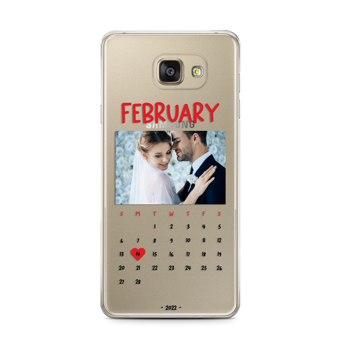 Photo Wedding Anniversary Samsung Galaxy A7 2016 Case on gold phone