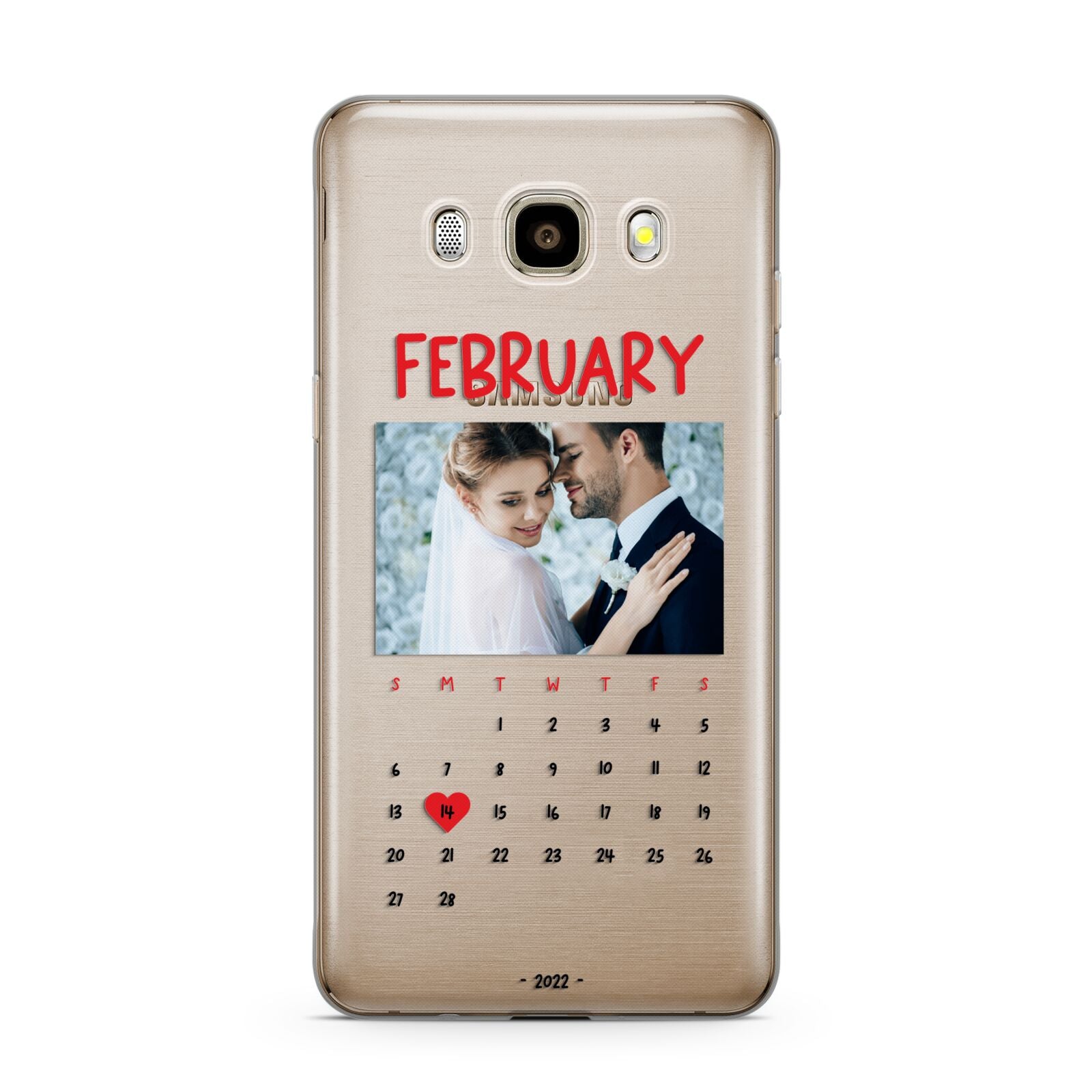 Photo Wedding Anniversary Samsung Galaxy J7 2016 Case on gold phone