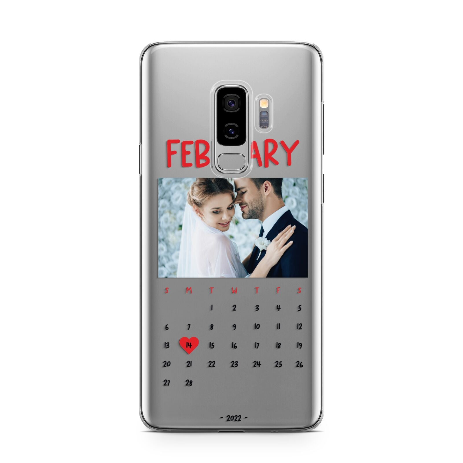 Photo Wedding Anniversary Samsung Galaxy S9 Plus Case on Silver phone